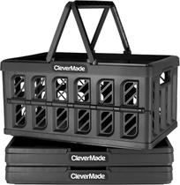 Cesta de Compras Dobrável CleverMade Obsidian 24L - Pacote com 3 Unidades