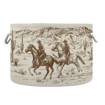Cesta de corda de algodão WELLDAY Western Desert Cowboy 50,8x35,56cm