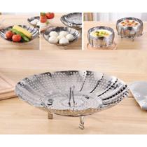 Cesta de Cozimento a Vapor Cesto para Cozinhar Vegetais Legumes e Verduras em Aço Inoxidável Design Versátil e Moderno Cozinha Mantém Sabor Natural Cesta de Cozimento a Vapor Cesto para Cozinhar Vegetais Legumes e Verduras em Aço Inoxidável Design Versátil e Moderno Cozinha Mantém Sabor Natural