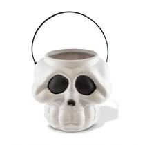 Cesta de Decoração Halloween Cesta Esqueleto Grande para Doces Temática Branco Brasilflex