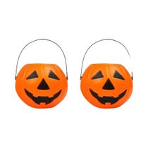Cesta De Doces Em Forma De Abóbora Para Halloween, 2 Peças, Baldes Decorativos Portáteis Para Festa Cesta De Doces Em Forma De Abóbora Para Halloween, 2 Peças, Baldes Decorativos Portáteis Para Festa