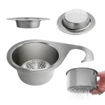 Cesta de drenagem de pia de aço inoxidável, conjunto de filtros de 11,5 cm, 2 unidades