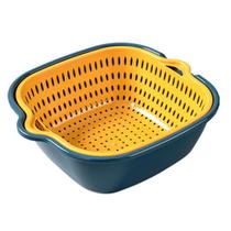 Cesta de drenagem quadrada espessa de 6Pcs, cozinha de camada dupla