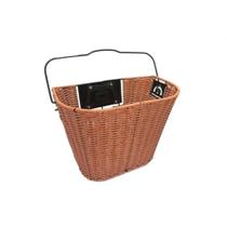 Cesta de Engate Marrom Guidão 31,8mm com Suspensão Dianteira Tipo Vime Vintage Retrô