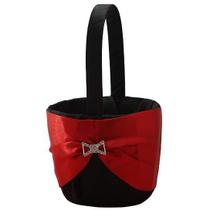 Cesta de flores de casamento Elegante strass vermelho e preto