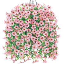 Cesta de flores suspensas artificiais HyeFlora Daisy Pink Cesta de flores suspensas artificiais HyeFlora Daisy Pink
