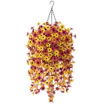 Cesta de flores suspensas artificiais INXUGAO Daisy Fall Decor