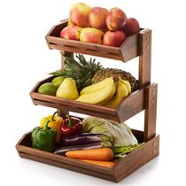 Cesta de frutas HOLANA, madeira de acácia, 3 camadas, extra grande, 40x32x45cm Cesta de frutas HOLANA, madeira de acácia, 3 camadas, extra grande, 40x32x45cm