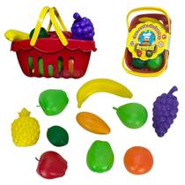 Cesta De Frutas Infantil Frutinhas Plástico Brinquedo Cestinha Piquenique Presente Crianças Menina Menino Braskit