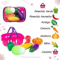 Cesta De Frutas Rosa Frutinhas Plástico Brinquedo Infantil Cestinha Piquenique