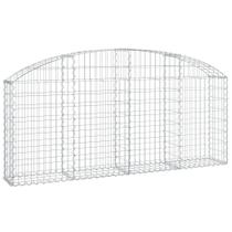 Cesta de gabião VidaXL em ferro galvanizado arqueado 78,7x11,8x31,5/39,4cm Cesta de gabião VidaXL em ferro galvanizado arqueado 78,7x11,8x31,5/39,4cm