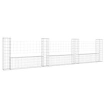 Cesta de gabião vidaXL, parede de contenção de ferro em forma de U, prata Cesta de gabião vidaXL, parede de contenção de ferro em forma de U, prata