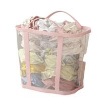 Cesta De Lavanderia Grande Capacidade Em Malha De Nylon Respirável Com Alça, Bolsa Organizadora