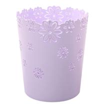 Cesta de lixo Scakbyer Hollow Flower Shape Plastic, sem tampa, roxo Cesta de lixo Scakbyer Hollow Flower Shape Plastic, sem tampa, roxo