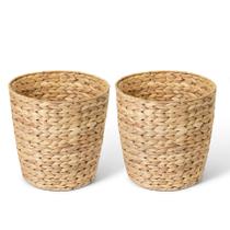 Cesta de lixo SNOWECRAFT Wicker Wastebasket Water Hyacinth, pacote com 2 unidades Cesta de lixo SNOWECRAFT Wicker Wastebasket Water Hyacinth, pacote com 2 unidades