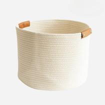 Cesta de manta de algodão SOORXIEIN 38x38x28 cm branca Cesta de manta de algodão SOORXIEIN 38x38x28 cm branca