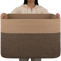 Cesta de manta de corda de algodão OIAHOMY 108L 64x40x40cm