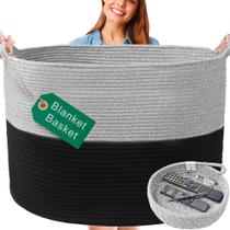 Cesta de manta Huddle Supply Co XXXXL lavável em preto e cinza