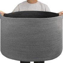 Cesta de manta OIAHOMY 60x60x37 cm Grande Cinza 105L