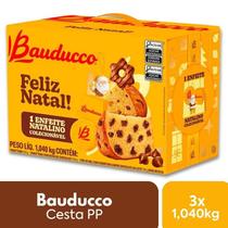 Cesta de Natal Bauducco PP 4 itens Kit 3 Cestas 1,04 kg