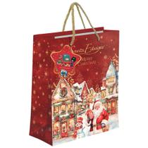 Cesta de Natal Frutas e Chocolate Santa Edwiges 1,03kg Sacola com Glitter Presente