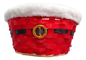 Cesta De Natal Mesa Posta Natalina Decoração Para Pão Vinho 24cm