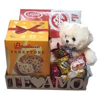 Cesta De Natal Presente Times Futebol Chocolates Urso Toalha