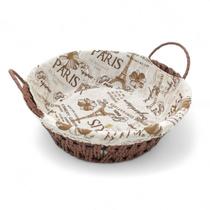 Cesta De Paes Natural Retrô - Decorativa Tecido