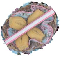Cesta De Pão De Bambu Floral Azul