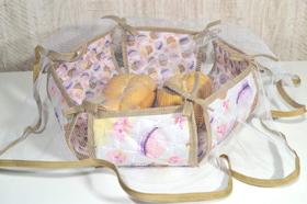 Cesta de Pão em Tecido Dupla Face - Doces