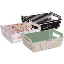 Cesta de Papel Sortida Tamanho G 32X24X11CM Pacote com 10