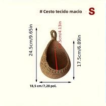 Cesta de Parede de Algodão Tecida à Mão - Rede de Armazenamento para Cozinha