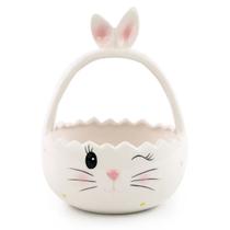 Cesta De Pascoa Coelho C/ Alça Cerâmica Sweet 19x15cm 1050471