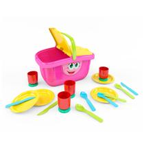 Cesta De Picnic Brinquedo Infantil 21 Peças Com Talheres Copinhos Pratinhos Para Crianças Educativo Estimula Criatividade Imaginação Cesta De Picnic Brinquedo Infantil 21 Peças Com Talheres Copinhos Pratinhos Para Crianças Educativo Estimula Criatividade Imaginação