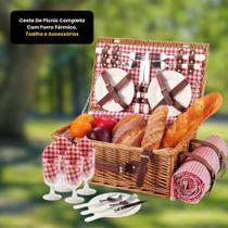 Cesta De Picnic Completa Com Forro Térmico Cesta De Picnic Completa Com Forro Térmico