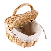 Cesta de picnic Kichvoe 1 de mimbre verde con tapa 26x18x15 cm Cesta de picnic Kichvoe 1 de mimbre verde con tapa 26x18x15 cm