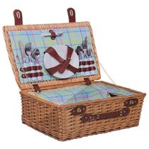 Cesta De Picnic Koen Talheres Prato E Copos P/ 4 Pessoas