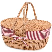 Cesta de piquenique de vime SatiInside 39x29x18 cm 0,7 kg vermelha