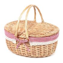 Cesta de piquenique Hap Tim Wicker 41x31x18 cm com acabamento em renda