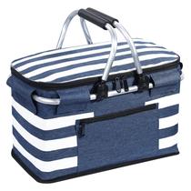 Cesta de piquenique isolada KEFOMOL 26L à prova de vazamentos, dobrável, azul Cesta de piquenique isolada KEFOMOL 26L à prova de vazamentos, dobrável, azul