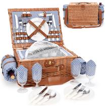 Cesta de piquenique WILLOW WEAVE, cesto isolado para 4 pessoas, cobertor Cesta de piquenique WILLOW WEAVE, cesto isolado para 4 pessoas, cobertor