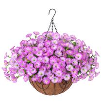 Cesta de plantas suspensas artificiais Silk Purple Morning Glory Cesta de plantas suspensas artificiais Silk Purple Morning Glory