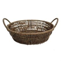 Cesta de plástico rattan marrom para mesa posta para pão alimentos multiuso com alça Cesta de plástico rattan marrom para mesa posta para pão alimentos multiuso com alça