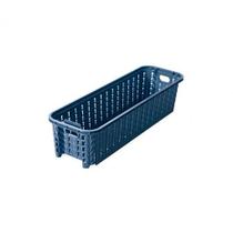 Cesta de Plástico Retangular Organizadora 920 ml Empilhável Trama-Azul Intenso - Plasutil Cesta de Plástico Retangular Organizadora 920 ml Empilhável Trama-Azul Intenso - Plasutil