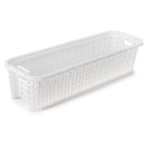 Cesta De Plástico Retangular Organizadora 920Ml Branco Cesta De Plástico Retangular Organizadora 920Ml Branco