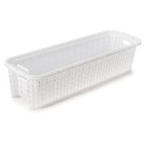 Cesta De Plástico Retangular Organizadora 920Ml Branco Cesta De Plástico Retangular Organizadora 920Ml Branco