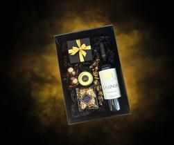 Cesta de Presente Com Vinho Black Gift Cesta Gourmet Presente Luxo Presente Corporativo - G&O Group