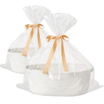 Cesta de presente, corda de algodão tecida Kodomoore 30x20x13cm, pacote com 2 Cesta de presente, corda de algodão tecida Kodomoore 30x20x13cm, pacote com 2