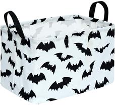 Cesta de presente de armazenamento KUNRO Bat Pattern Halloween Canvas