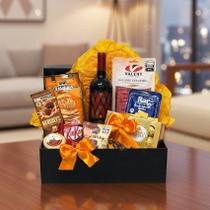 Cesta de Presente Gourmet Seleção Executiva Vinho, Chocolates e Delicatessen Premium